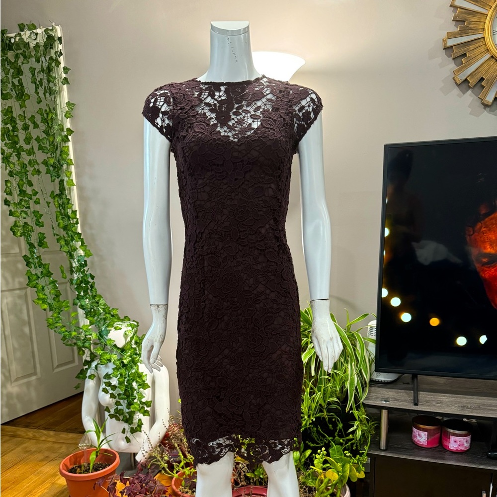 Massimo dutti branded purple lace dress